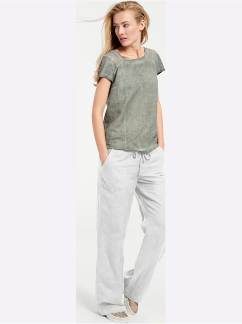 Pantalon Jambes Larges - Taille Courte - helline - Kiabi