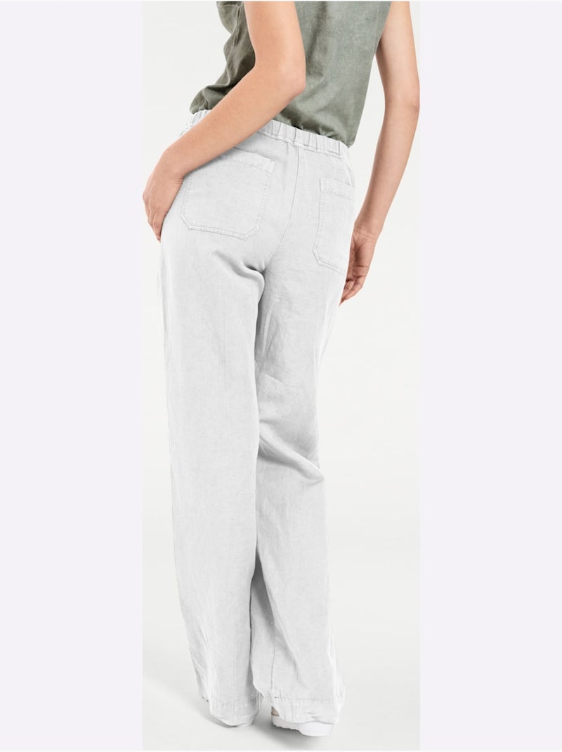 Pantalon Jambes Larges - Taille Standard - helline Blanc - Kiabi