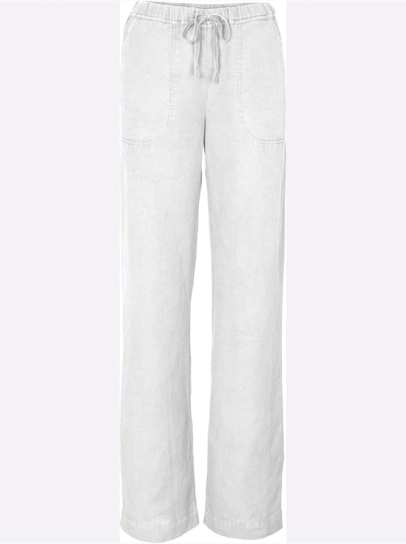 Pantalon Jambes Larges - Taille Standard - helline Blanc - Kiabi