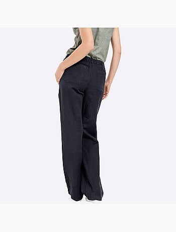 Pantalon jambes larges mode - taille courte - helline