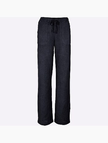 Pantalon jambes larges mode - taille courte - helline