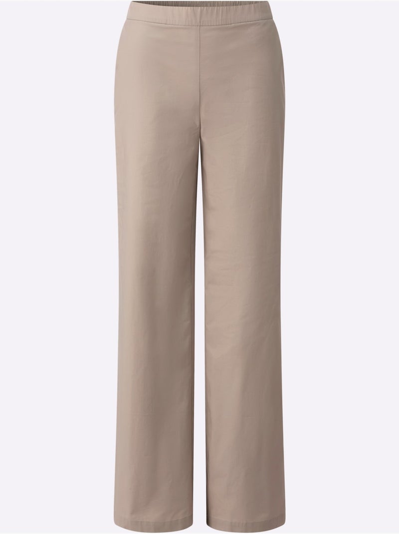 Pantalon Jambes Larges Mode - Taille Standard - Helline Beige - Kiabi