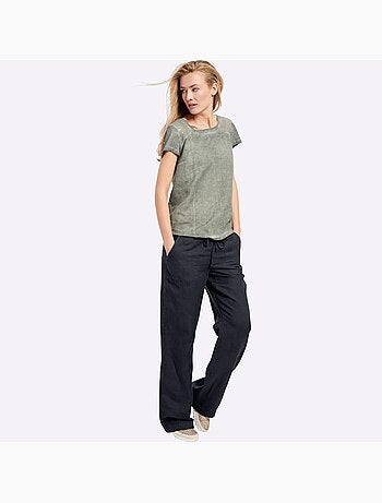 Pantalon jambes larges mode - taille standard - helline