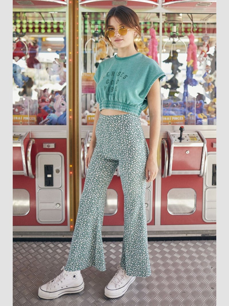 Pantalon JAYAGI bootcut 'Le Temps Des Cerises' Vert - Kiabi