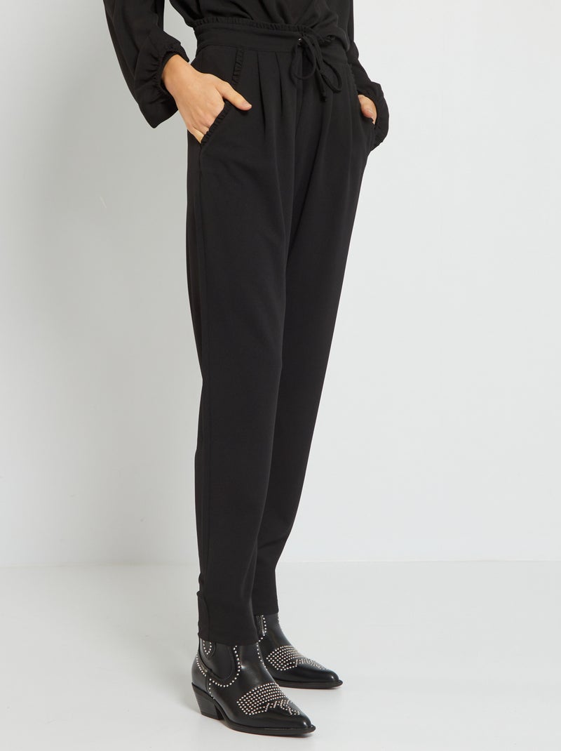 Pantalon 'JDY' fluide et léger noir - Kiabi
