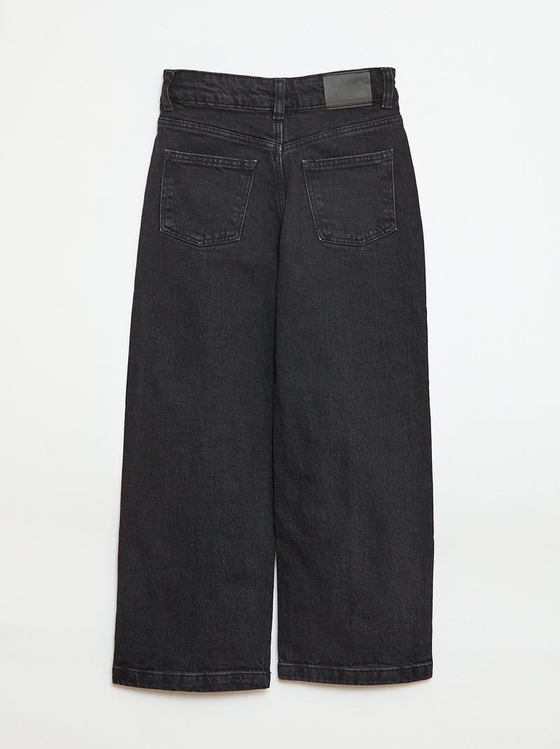 Pantalon jean 5 poches à coupe large Noir - Kiabi