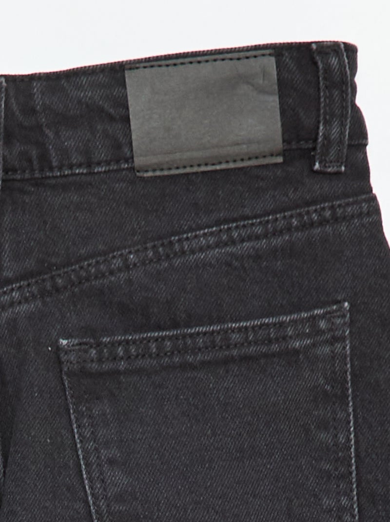 Pantalon jean 5 poches à coupe large Noir - Kiabi