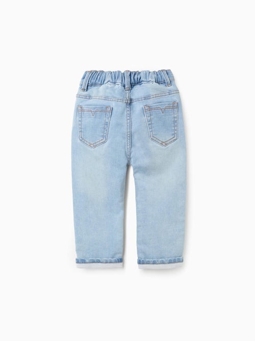 Pantalon jean à ourlet plié - Kiabi