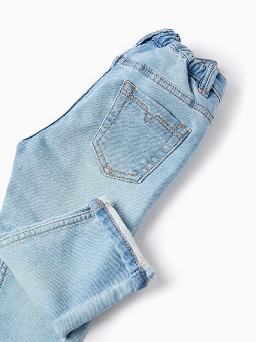 Pantalon jean à ourlet plié - Kiabi