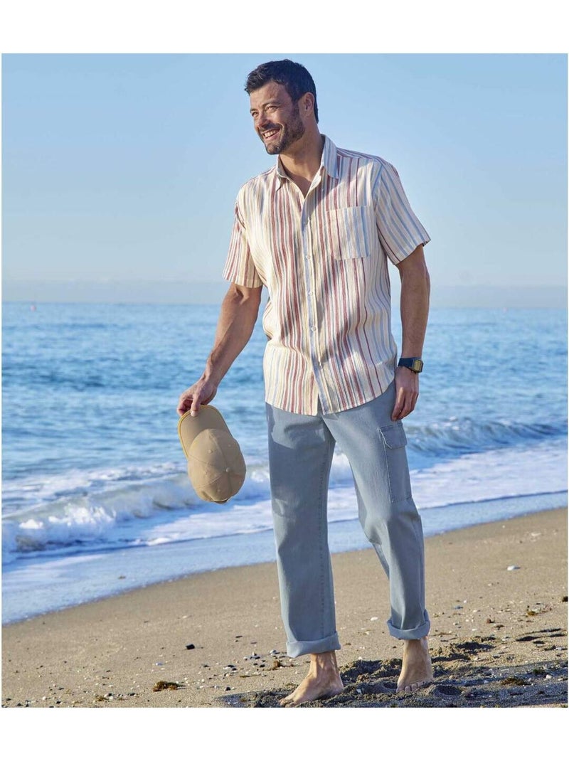 Pantalon Jean Détente Cargo Freedom  - ATLAS FOR MEN Bleu - Kiabi