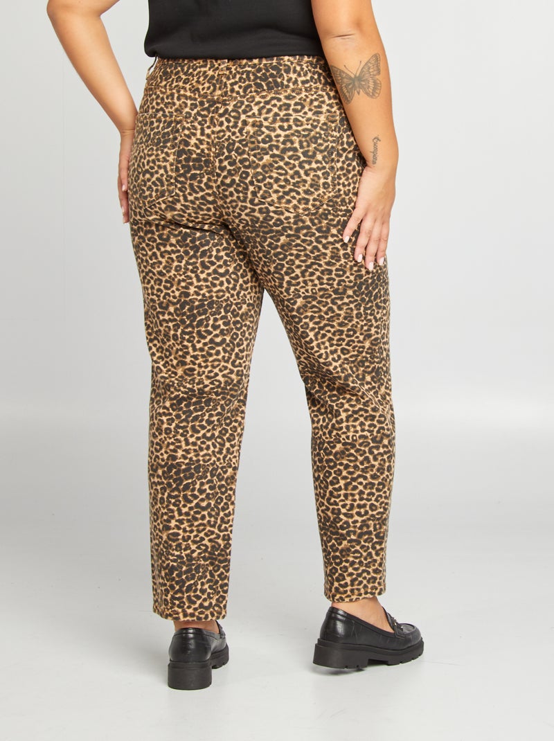 Pantalon jean léopard Léopard - Kiabi