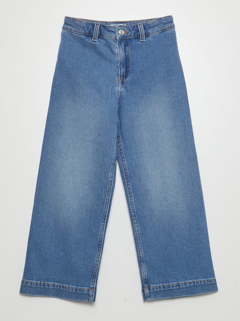 Pantalon jean wide leg cropped Double stone - Kiabi
