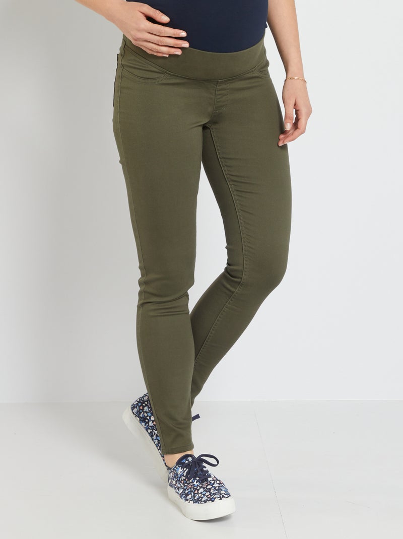 Pantalon jegging de grossesse bandeau bas kaki - Kiabi