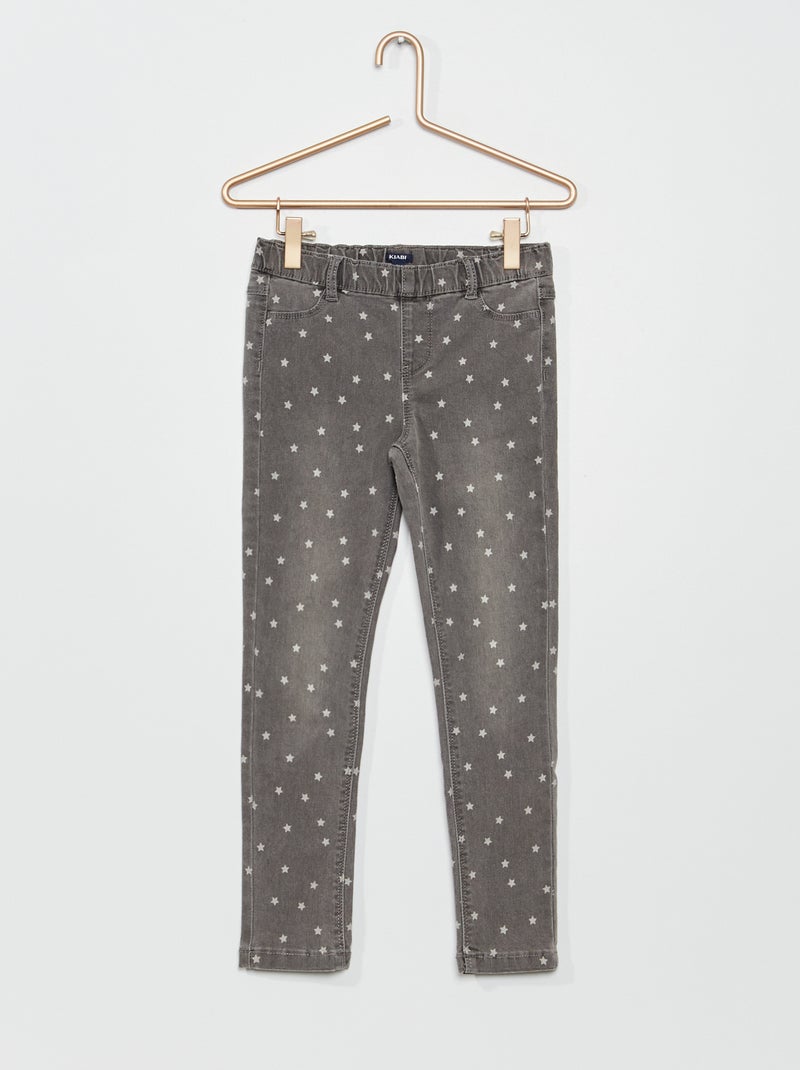 Pantalon jegging en denim Grise - Kiabi