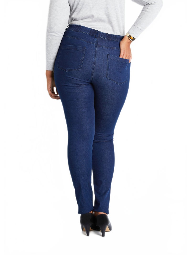 Pantalon jegging ventre plat denim extensible Bleu - Kiabi