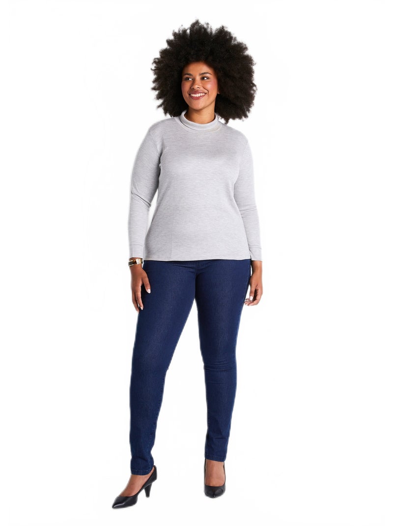 Pantalon jegging ventre plat denim extensible Bleu - Kiabi