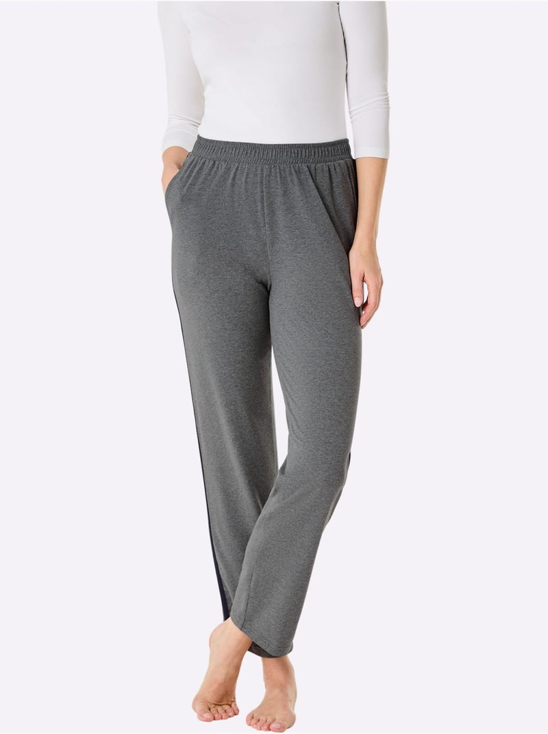 Pantalon Jersey Fin - Taille Courte - Witt - Lot de 2 Gris Bleu marine - Kiabi