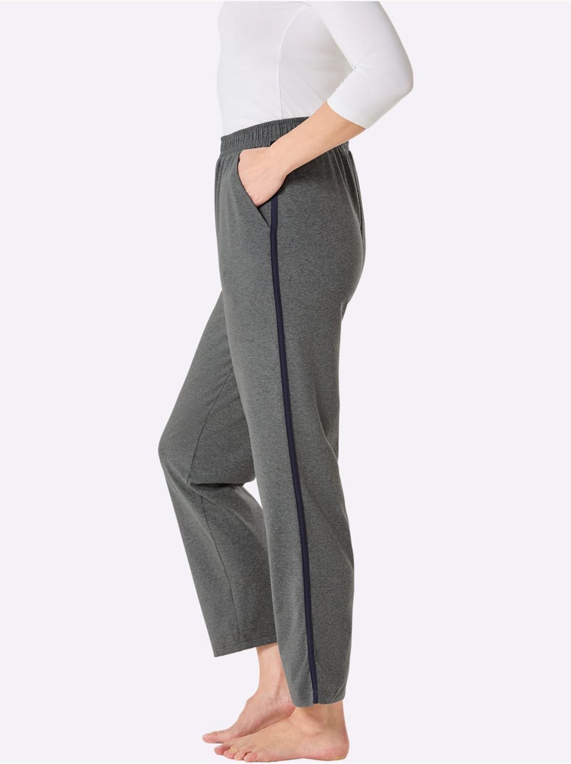 Pantalon Jersey Fin - Taille Courte - Witt - Lot de 2 Gris Bleu marine - Kiabi