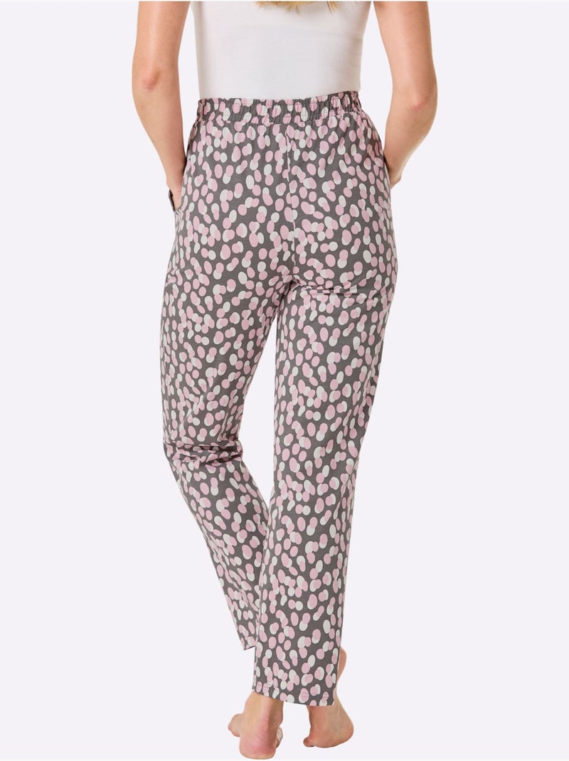 Pantalon Jersey Fin - Taille Courte - Witt Gris Rose - Kiabi