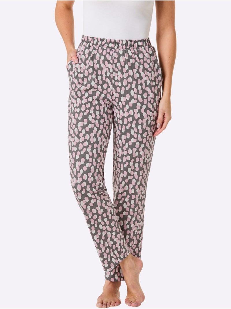 Pantalon Jersey Fin - Taille Courte - Witt Gris Rose - Kiabi