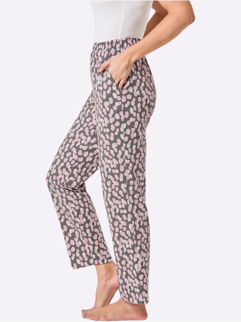 Pantalon Jersey Fin - Taille Standard - Witt Gris Rose - Kiabi