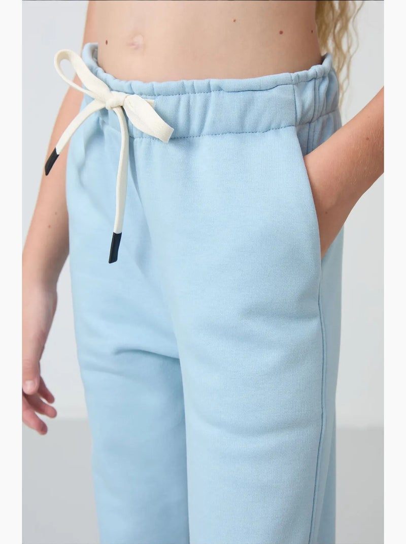 Pantalon jeune à taille cordon tommy Bleu ciel - Kiabi