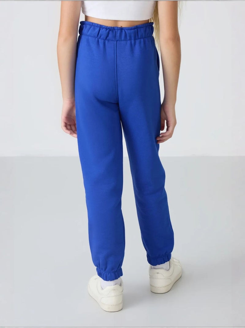 Pantalon jeune à taille cordon tommy Bleu cobalt - Kiabi