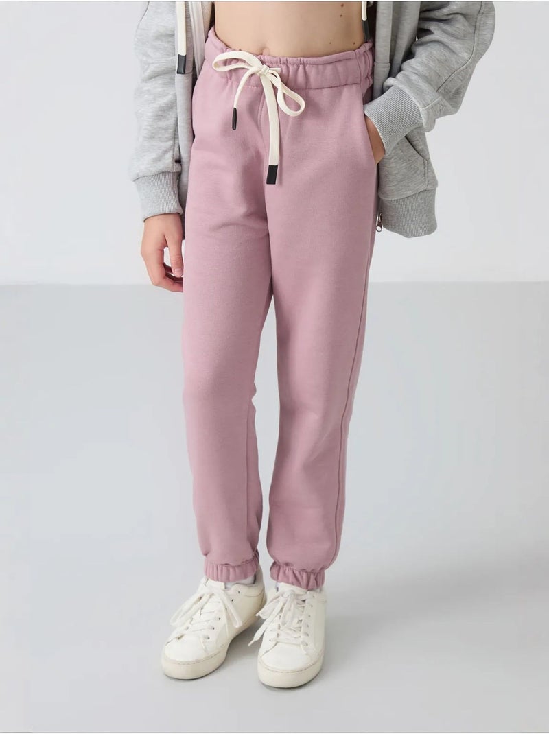 Pantalon jeune à taille cordon tommy Mauve - Kiabi