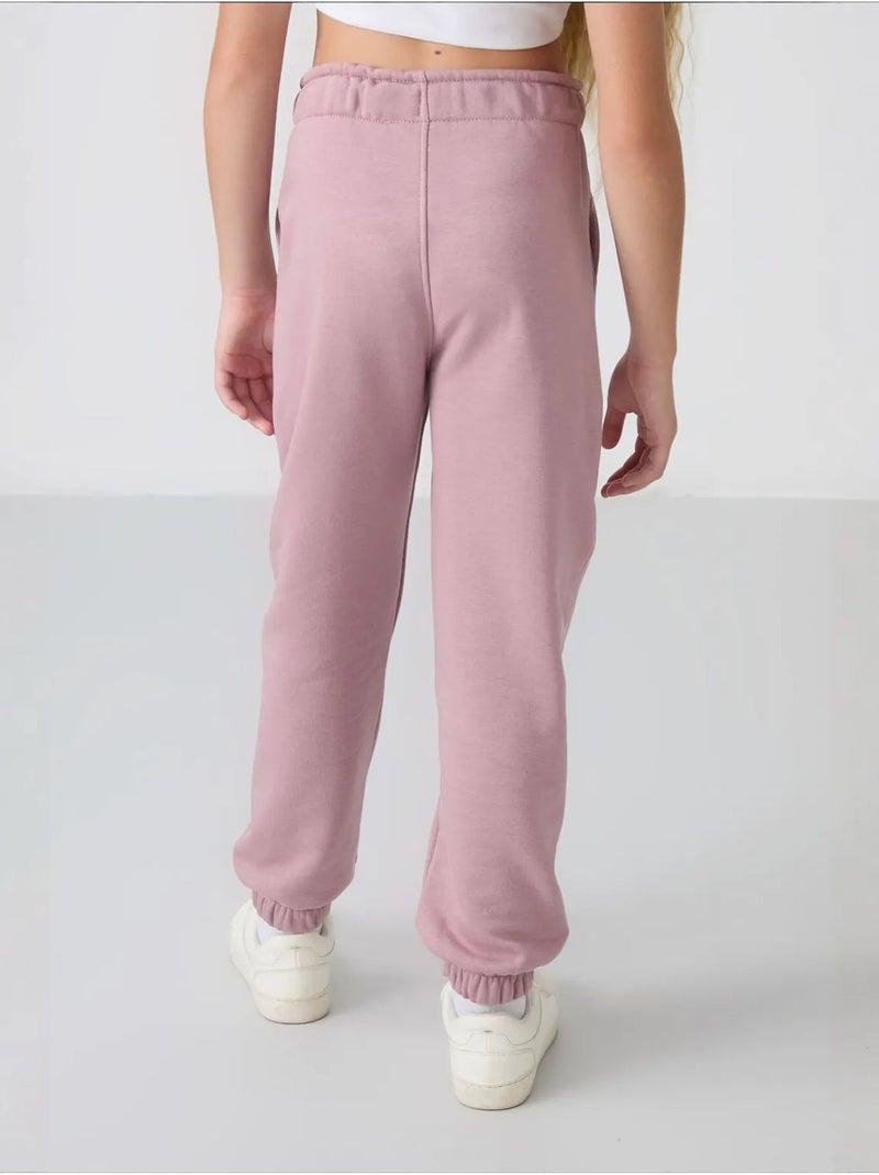 Pantalon jeune à taille cordon tommy Mauve - Kiabi