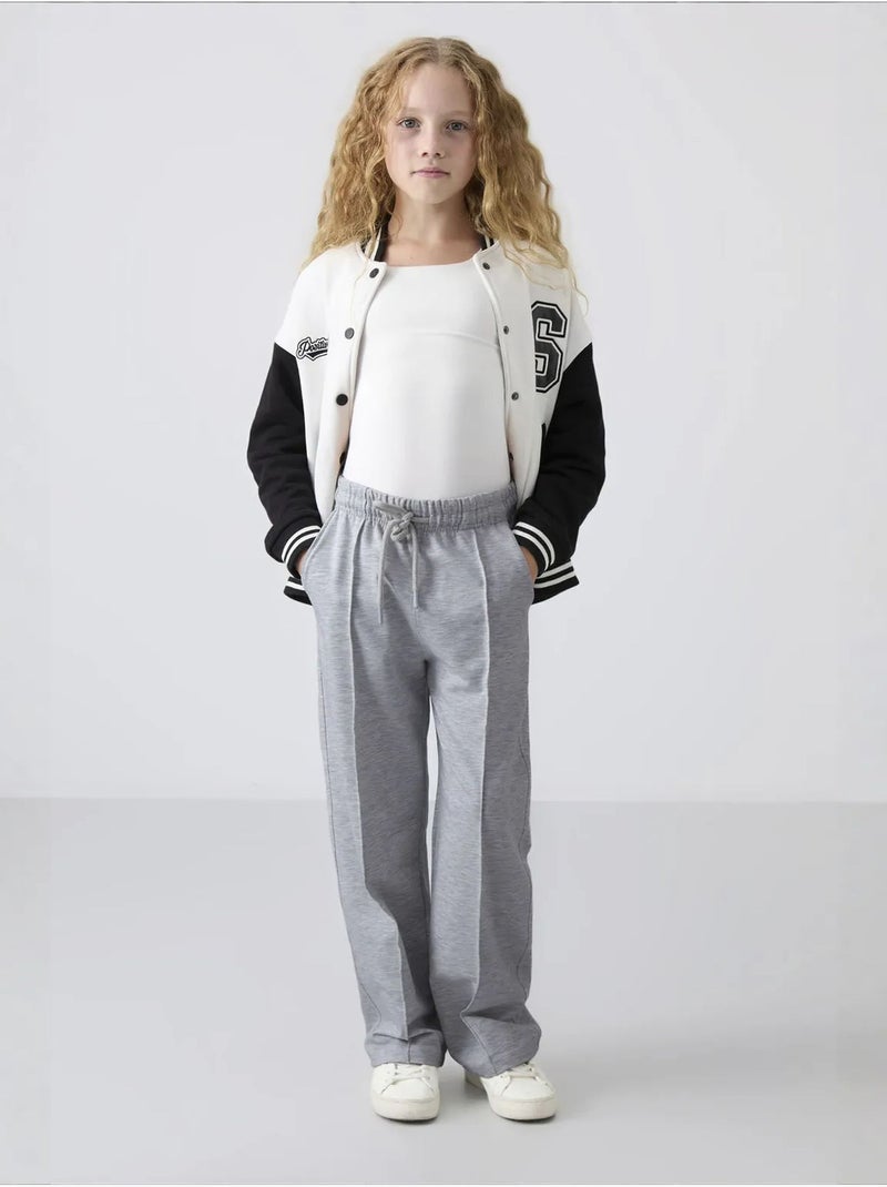 Pantalon jeune en mélange de coton tommy Gris - Kiabi