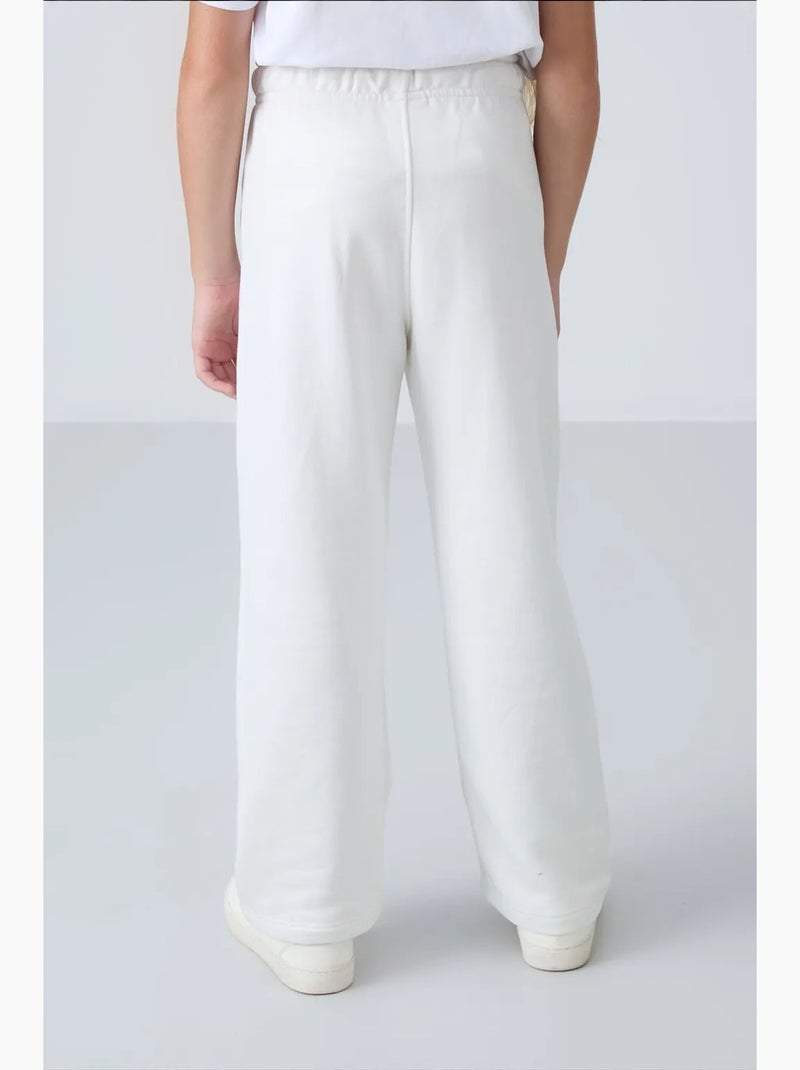 Pantalon jeunesse à cordon tommy Blanc cassé - Kiabi