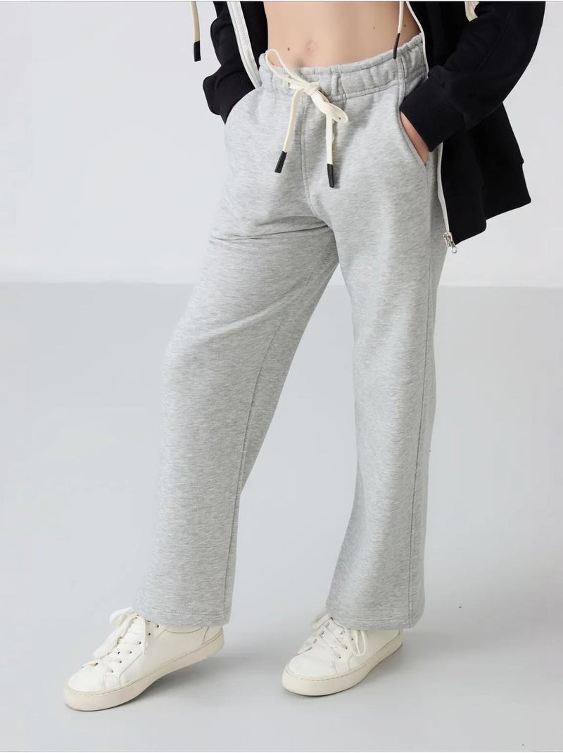 Pantalon jeunesse à cordon tommy Gris clair - Kiabi