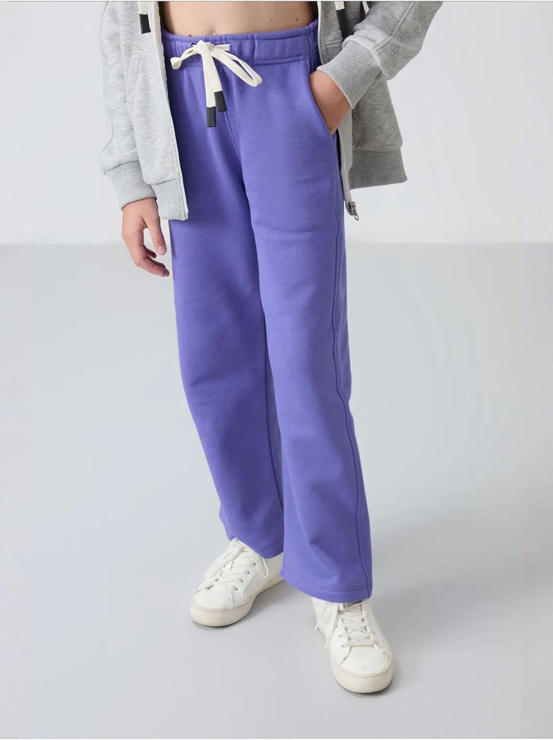 Pantalon jeunesse à cordon tommy Lavande - Kiabi