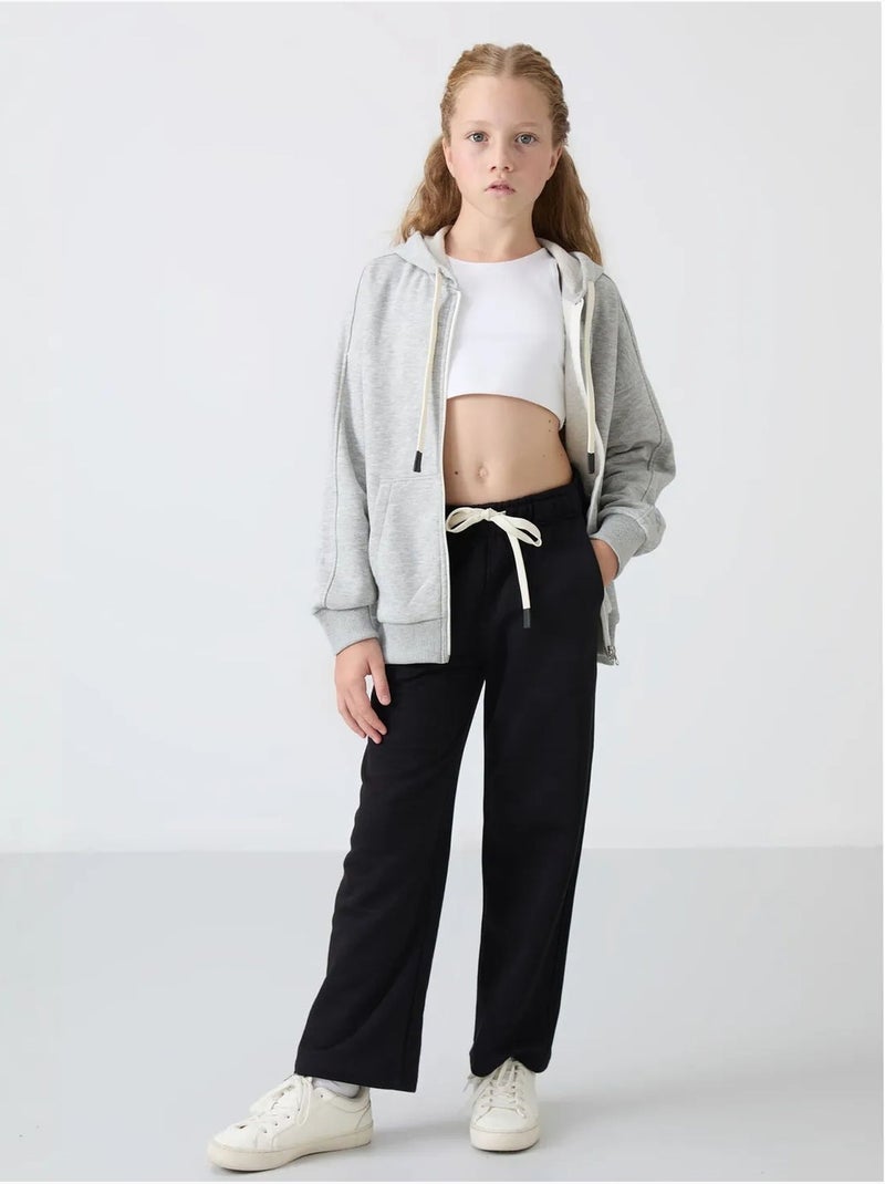 Pantalon jeunesse à cordon tommy Noir - Kiabi