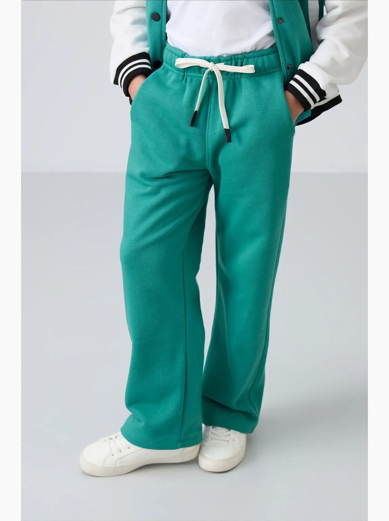 Pantalon jeunesse à cordon tommy Vert émeraude - Kiabi