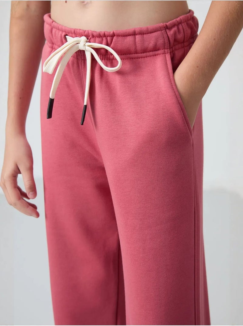 Pantalon jeunesse à cordon tommy Vieux rose - Kiabi