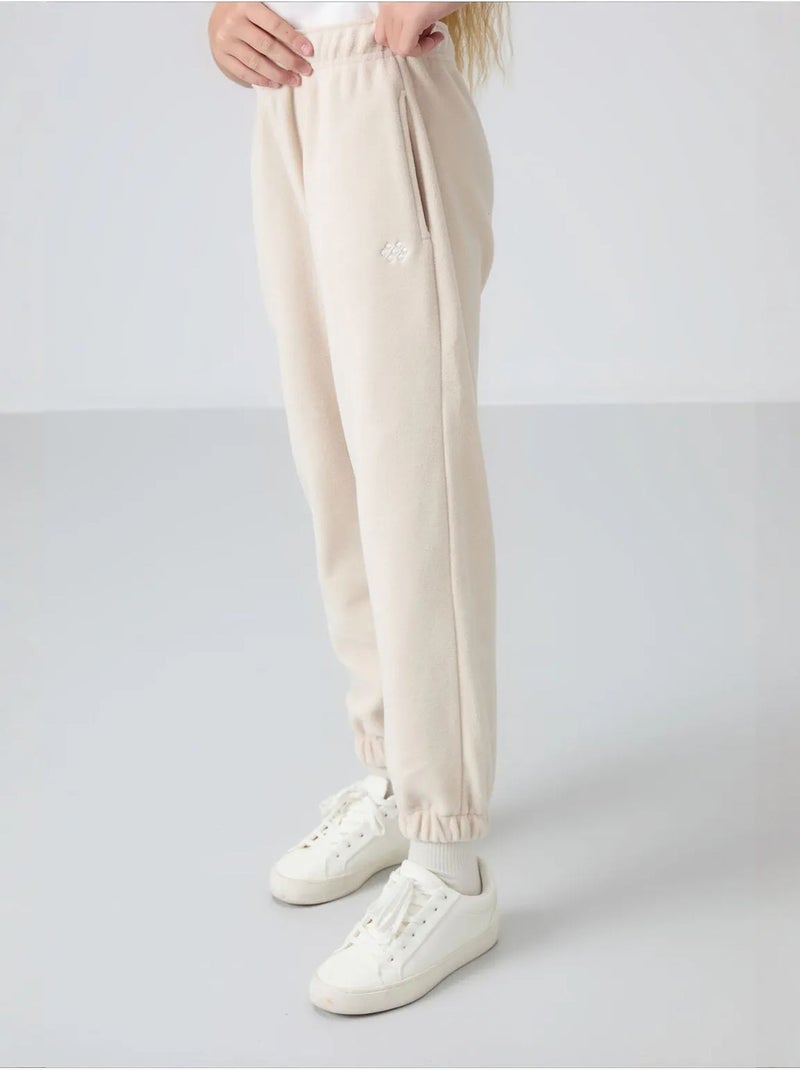 Pantalon jeunesse uni tommy Beige naturel - Kiabi