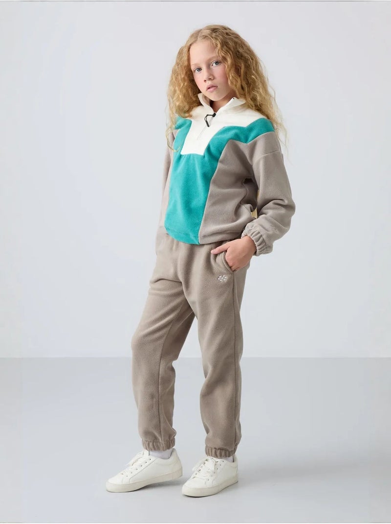 Pantalon jeunesse uni tommy Sable - Kiabi