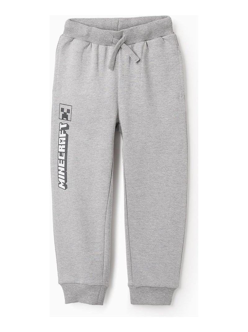 Pantalon jogger 100% coton, brossé MINECRAFT Gris - Kiabi