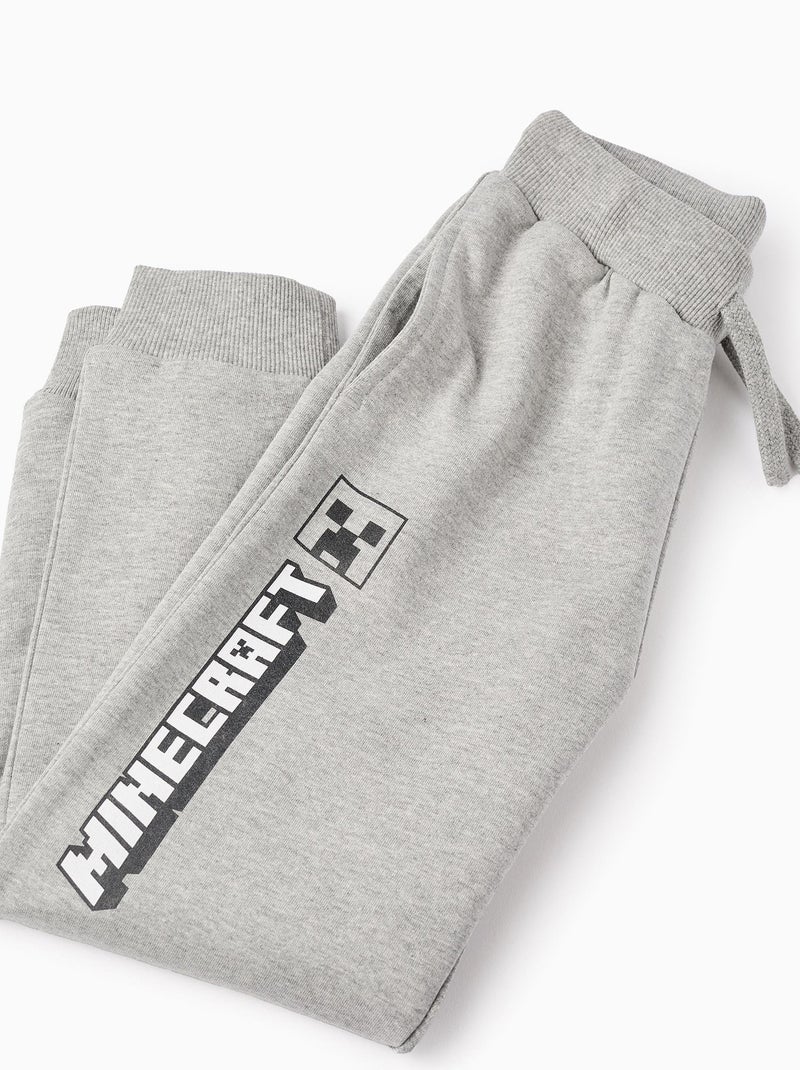 Pantalon jogger 100% coton, brossé MINECRAFT Gris - Kiabi