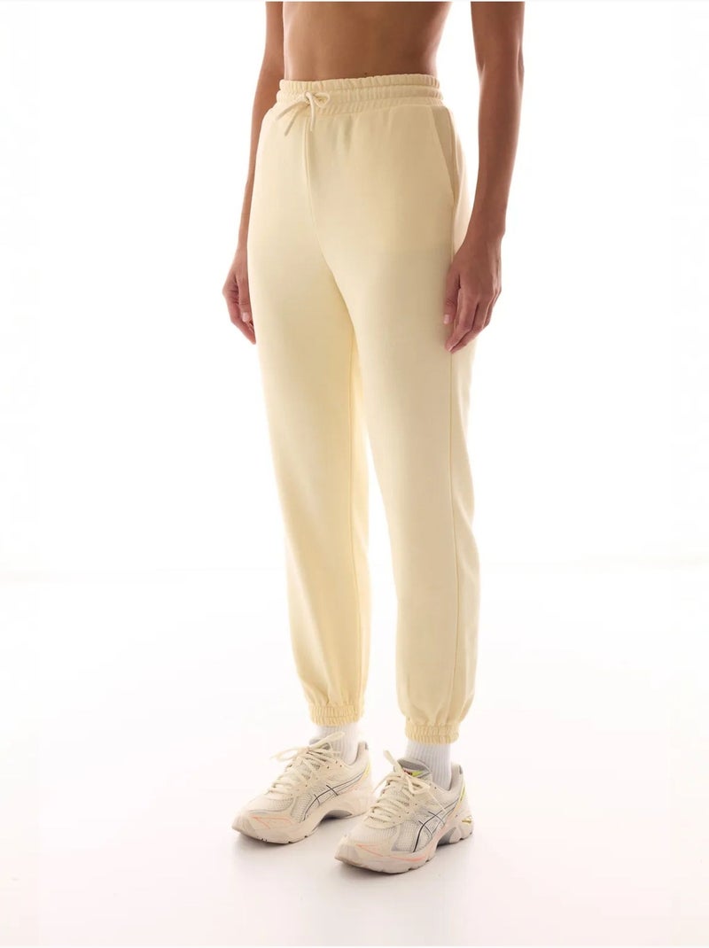 Pantalon jogger actif taille haute penti Crème - Kiabi