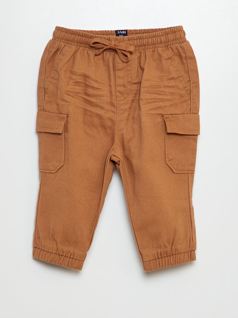 Pantalon jogger avec poches à rabat Camel - Kiabi