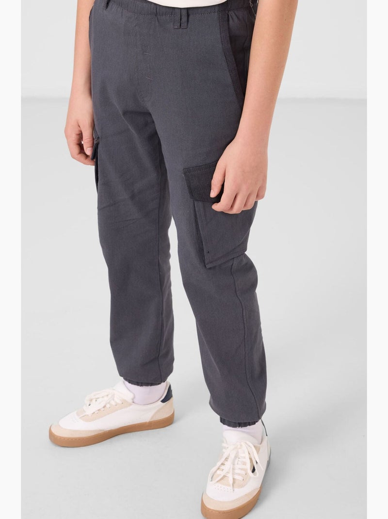 Pantalon jogger cargo enfant tommy Gris Noir - Kiabi