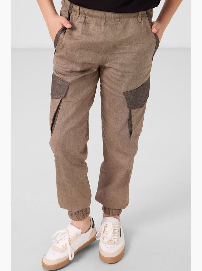 Pantalon jogger cargo enfant tommy Marron - Kiabi