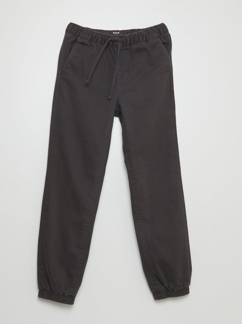 Pantalon jogger droit avec doublure intérieure gris foncé - Kiabi