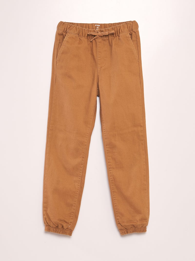 Pantalon jogger droit avec doublure intérieure MARRON - Kiabi