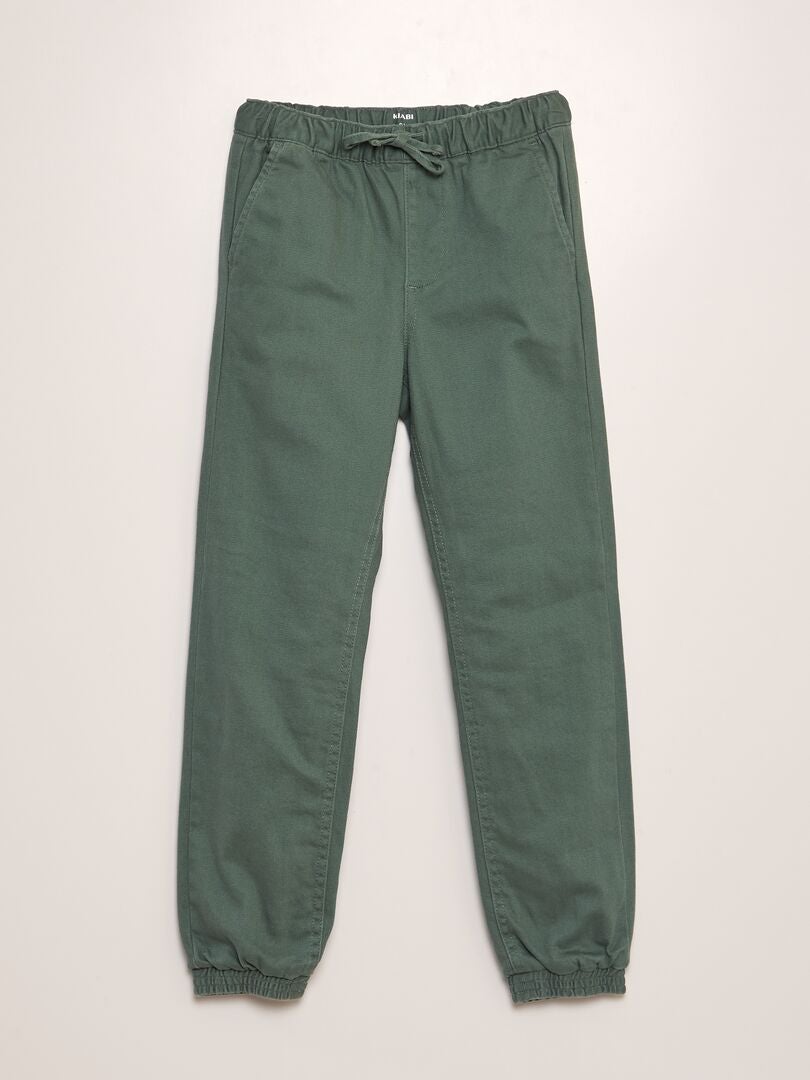 Pantalon jogger droit avec doublure intérieure Vert - Kiabi