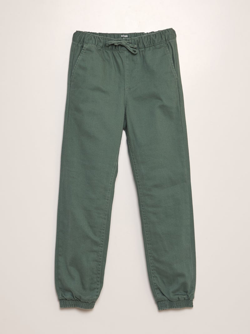 Pantalon jogger droit avec doublure intérieure Vert - Kiabi