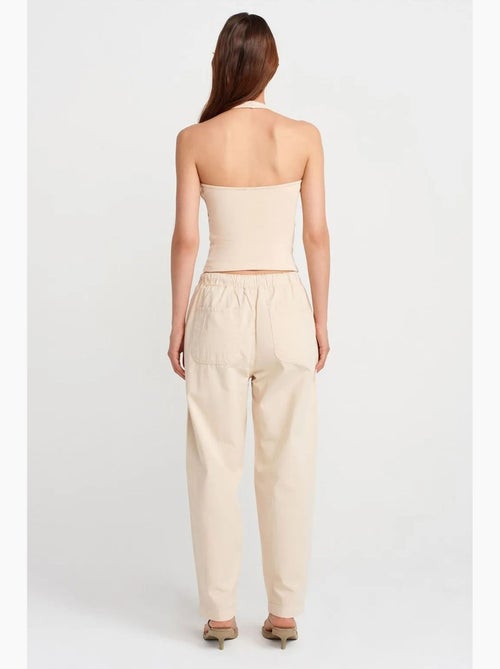 Pantalon jogger droit en popeline de coton dilvin - Kiabi Pantalon jogger droit en popeline de coton dilvin - Kiabi