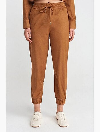Pantalon jogger effet daim dilvin